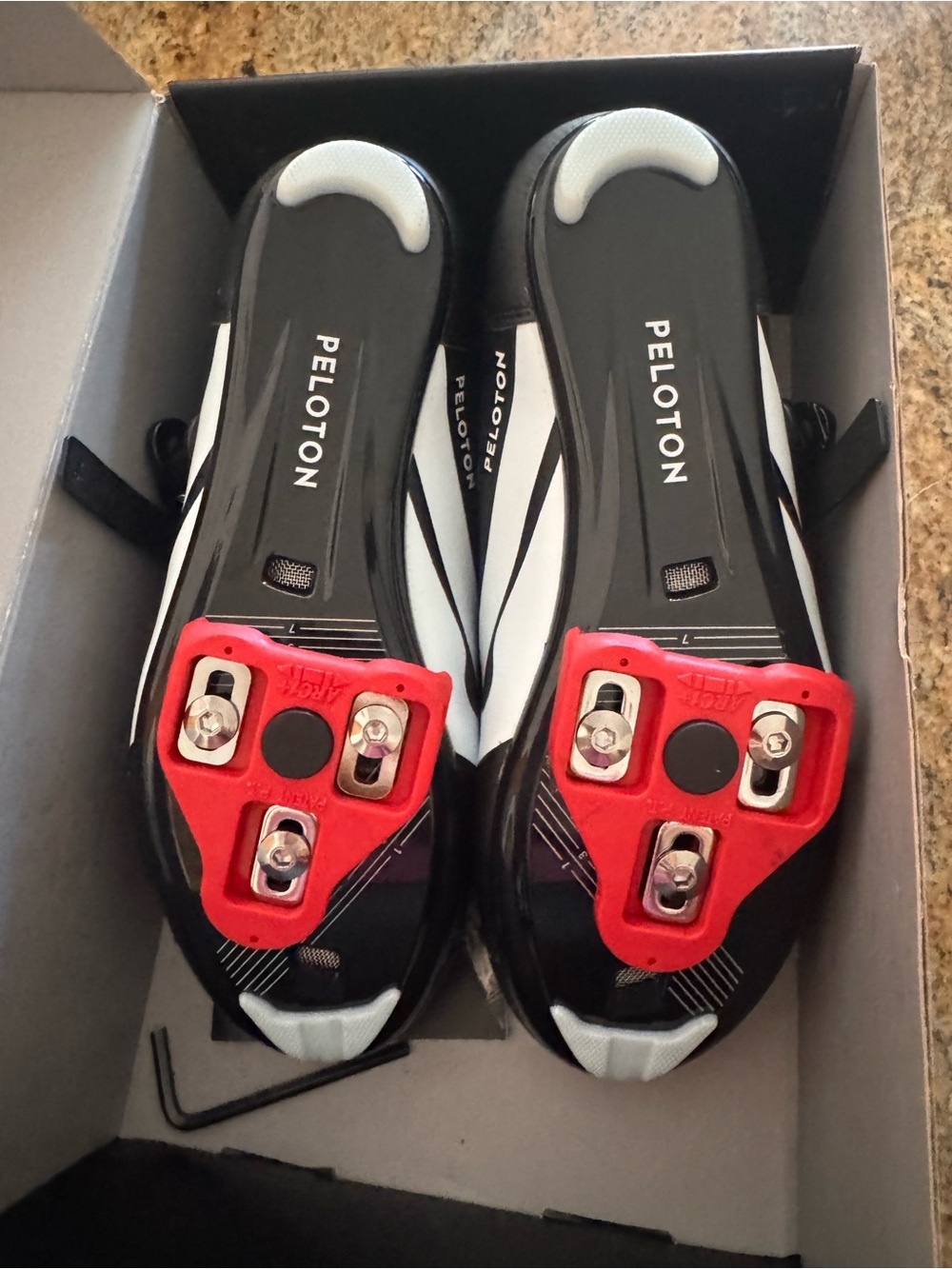 Peloton Black Athletic Shoes with Red Lining - Picture 2 of 5